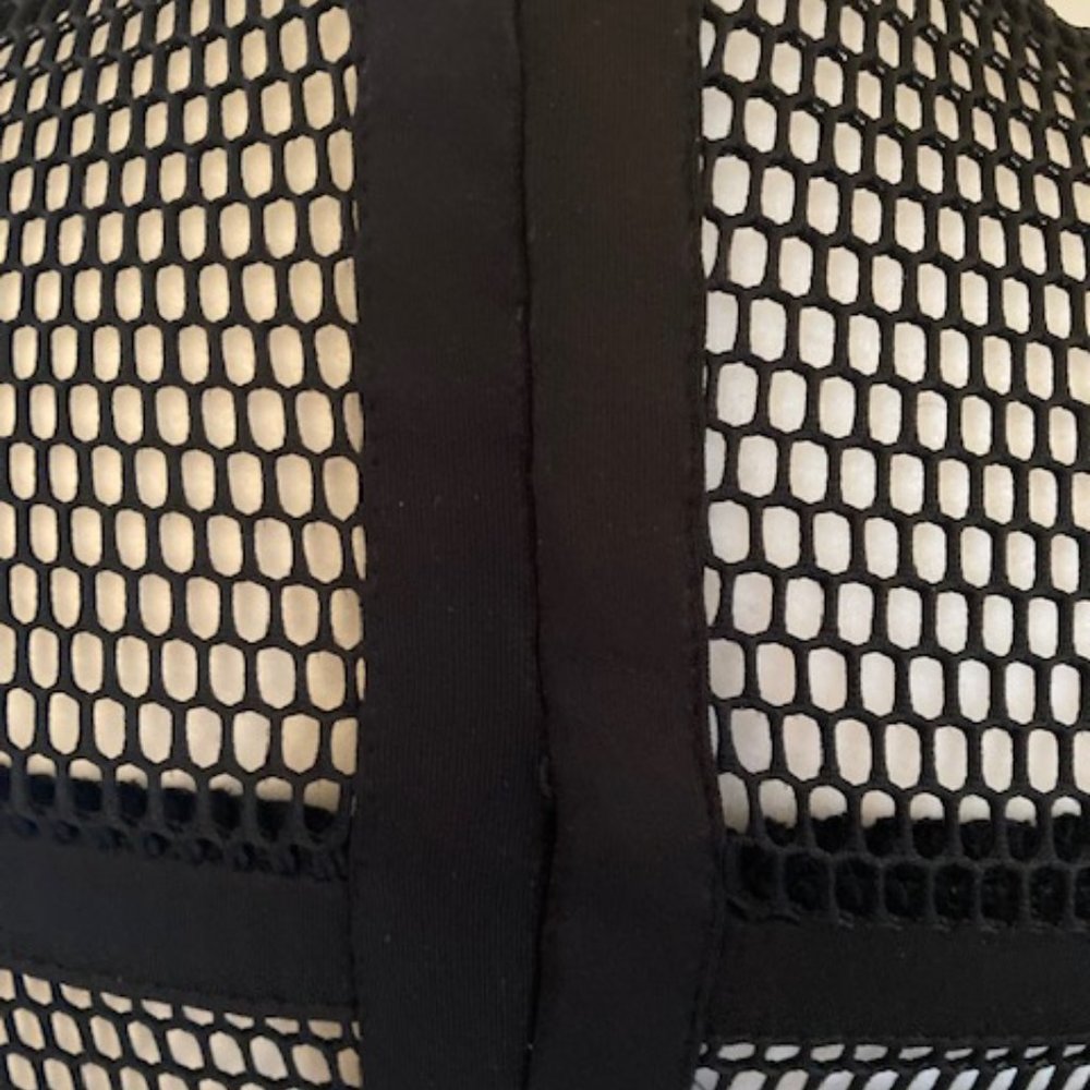 Black Mesh Zip-Front Peplum Jacket - Picture 8 of 8
